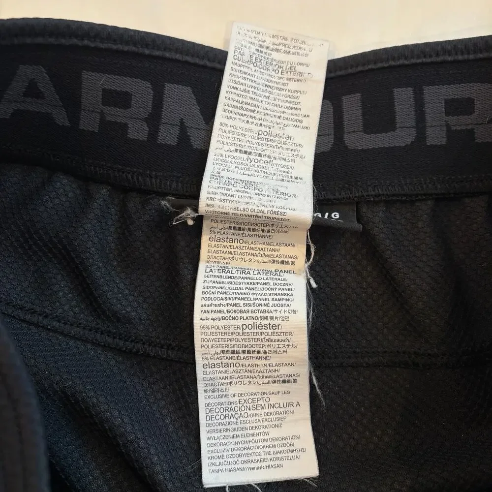 Under Armour Swacket Track Pants Men Large Black Fitted Jogger Zip Ankles Cuffed